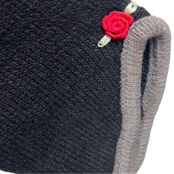 Storybook Knits Vintage Long Embroidered Rose Floral Teacher Cardigan Sweater - Picture 15 of 17